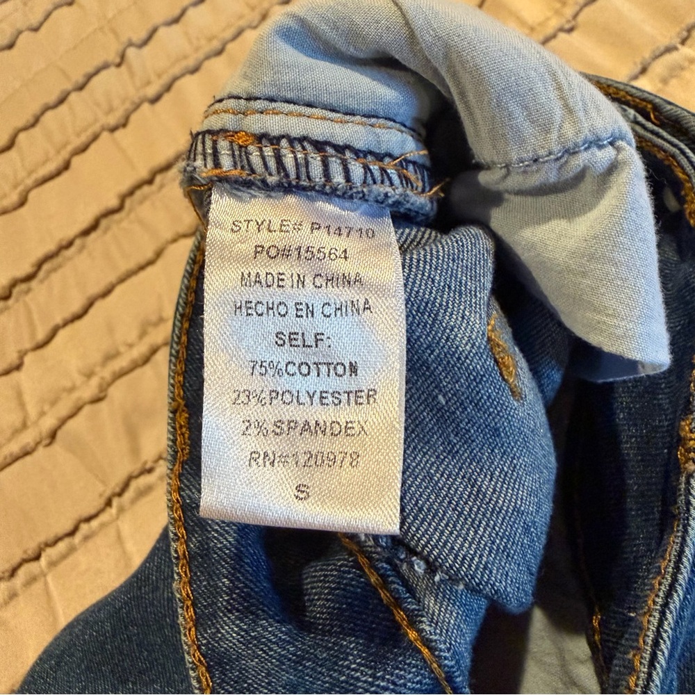 Entro High Rise Button Fly Flare Bell Bottom Denim Jeans Small P14710 Boho Retro - Picture 4 of 9